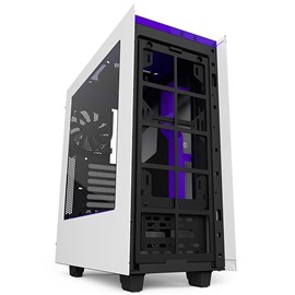 NZXT CA-S340W-W3 S340 Mat Beyaz-Mor Pencereli ATX PSUsuz Kasa