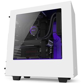 NZXT CA-S340W-W3 S340 Mat Beyaz-Mor Pencereli ATX PSUsuz Kasa