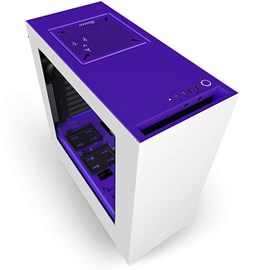 NZXT CA-S340W-W3 S340 Mat Beyaz-Mor Pencereli ATX PSUsuz Kasa