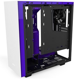 NZXT CA-S340W-W3 S340 Mat Beyaz-Mor Pencereli ATX PSUsuz Kasa