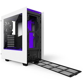 NZXT CA-S340W-W3 S340 Mat Beyaz-Mor Pencereli ATX PSUsuz Kasa