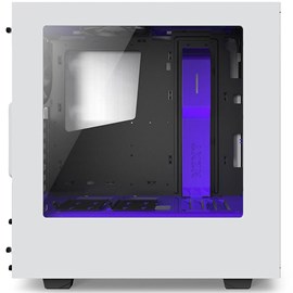 NZXT CA-S340W-W3 S340 Mat Beyaz-Mor Pencereli ATX PSUsuz Kasa