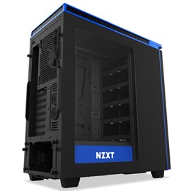 NZXT CA-H442W-M4 H440 Mat Siyah Mavi Pencereli ATX PSUsuz Kasa