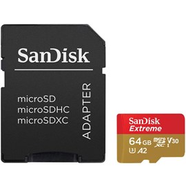 SanDisk SDSQXA2-064G-GN6AA Extreme 64GB microSDXC UHS-I C10 V30 U3 A2 160MB Bellek Kartı