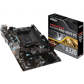 MSI A320M PRO-VD/S V2 DDR4 DVI D-Sub 16x AM4 mATX