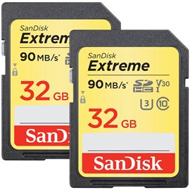 SanDisk SDSDXVE-032G-GNCI2 2'Li Paket Extreme SD 32GB SDHC UHS-I U3 90Mb/Sn Bellek Kartı