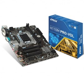 MSI H110M PRO-VDL DDR4 USB 3.1 DVI 16x Lga1151 mAtx