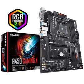 Gigabyte B450 Gaming X DDR4 M.2 HDMI DVI RGB Fusion 16x AM4 ATX