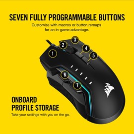 Corsair CH-9302211-EU GLAIVE RGB PRO Optik Gaming Mouse - Siyah