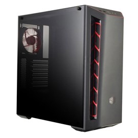 Cooler Master MasterBox MB501L Carbon Kırmızı Fan Pencereli 600W ATX Kasa