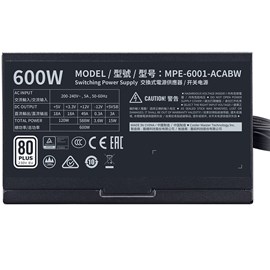 Cooler Master MPE-6001-ACABW-EU 600W MWE 80+ White 2xEPS Aktif PFC PSU