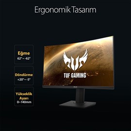 Asus TUF Gaming VG32VQ 32 1ms 144Hz WQHD FreeSync Kavisli HDR Oyuncu Monitörü