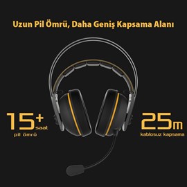 Asus TUF GAMING H7 Wireless Sarı 7.1 Gaming Kulaklık PC Mac PS4