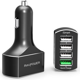 RAVPower RP-VC003 54W 4 Port QC 3.0 Hızlı Araç Şarjı Siyah