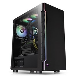 Thermaltake H200 Tempered Glass RGB Şerit ledli Pencereli Siyah MidTower Oyuncu Kasası CA-1M3-00M1WN-00