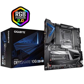 Gigabyte X299X DESIGNARE 10G Dört M.2 WiFi 6 BT RGB 16x LGA2066 E-ATX