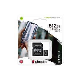 Kingston Canvas Plus 512GB SDCS2/512GB Class 10 100MB/s Okuma Hızlı MicroSD Hafıza Kartı