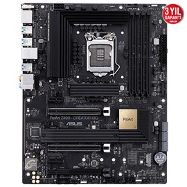 ASUS PROART Z490-CREATOR 10G 4600MHz(OC) DDR4 Soket 1200 M.2 DP HDMI DP Thunderbolt 3 ATX Anakart