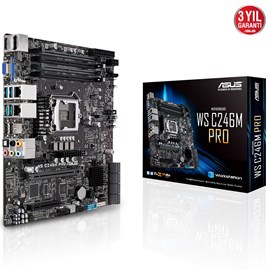 Asus WS C246M Pro Intel C246 2666 MHz DDR4 Soket 1151 mATX Sunucu Anakartı