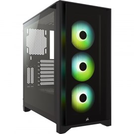 Corsair iCUE 4000X RGB CC-9011204-WW USB 3.1 Temperli Cam Siyah E-ATX Mid-Tower Gaming Kasa