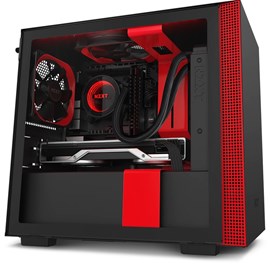 NZXT H210i CA-H210I-BR USB 3.1 Temperli Cam Mat Siyah/Kırmızı Mini-ITX Mini-Tower Kasa