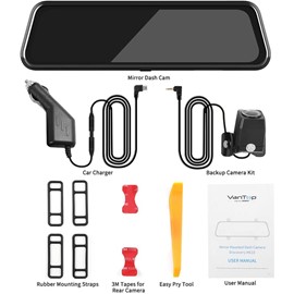 Vantop H610 Aynalı Çift Kamera 10'' IPS Dokunmatik Ekran, Geri Görüş, Park Sönsörü