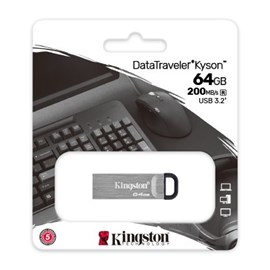 Kingston DataTraveler Kyson DTKN/64GB 64GB 200MB/s okuma USB 3.2 Flash Bellek