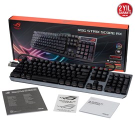 ASUS ROG STRIX SCOPE RX AURA SYNC RGB CHERRY MX RED SWITCH Mekanik Oyuncu Klavyesi