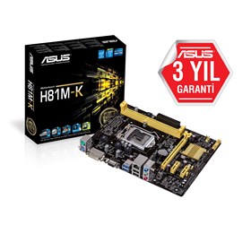 Asus H81M-K Intel H81 1600 MHz DDR3 Soket 1150 mATX Anakart