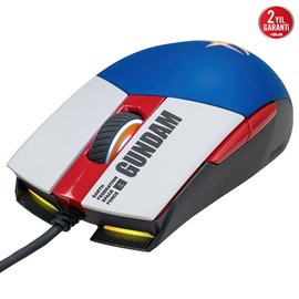 Asus ROG Strix Impact II Gundam Edition Kablolu RGB Oyuncu Mouse Mavi - Beyaz