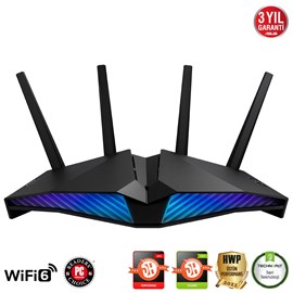 Asus DSL-AX82U Wifi6 DualBand Gaming Ai Mesh AiProtection Torrent Bulut-PS5 Uyumlu Dlna 4G Vpn ADSL