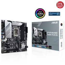 ASUS PRIME Z690M-PLUS D4 5333MHz(OC) DDR4 Soket 1700 M.2 HDMI DP mATX Anakart