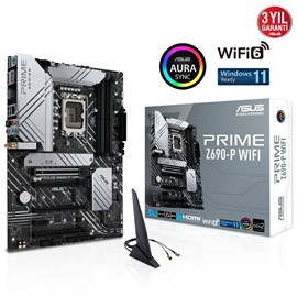 ASUS PRIME Z690-P WIFI 6000MHz(OC) DDR5 Soket 1700 M.2 HDMI DP ATX Anakart