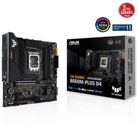 ASUS TUF GAMING B660M-PLUS D4 5333MHz(OC) DDR4 Soket 1700 M.2 HDMI DP mATX Anakart