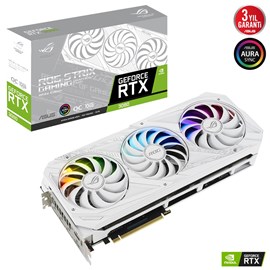 Asus ROG Strix GeForce RTX 3080 V2 White OC ROG-STRIX-RTX3080-O10G-WHITE-V2 10GB GDDR6X 320Bit DX12 Gaming Ekran Kartı