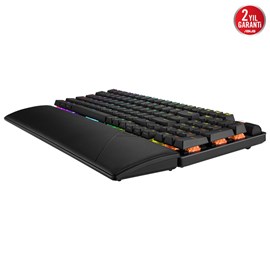 ASUS ROG STRIX SCOPE II 96 Wireless Q TR Oyuncu Klavyesi 3 Farklı Bağlantı (2.4GHz RF, BT, Kablolu) ROG NX SNOW Mekanik ABS Switch AURA SYNC RGB