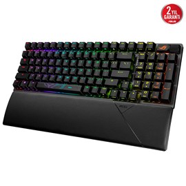 ASUS ROG STRIX SCOPE II 96 Wireless Q TR Oyuncu Klavyesi 3 Farklı Bağlantı (2.4GHz RF, BT, Kablolu) ROG NX SNOW Mekanik ABS Switch AURA SYNC RGB