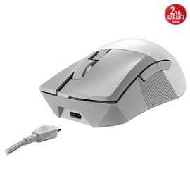 ASUS ROG GLADIUS III WIRELESS AIMPOINT 2.4GHz, BLUETOOTH, 36000 DPI SENSÖR 6 FARKLI PROGR. TUŞ OYUNCU MOUSE BEYAZ V2