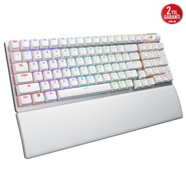 ASUS ROG STRIX SCOPE II 96 Wireless ROG NX SNOW WL/NX SNOW/ABS/TR Mekanik ABS Switch AURA SYNC RGB Q TR Oyuncu Klavyesi BEYAZ