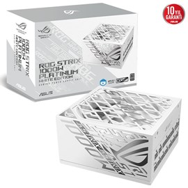 ASUS ROG-STRIX-1000P PLATİNUM TAM MODÜLER ATX 3.1 GaN MOSFET GPU-FIRST PATENTLİ 10 YIL GARANTİ BEYAZ