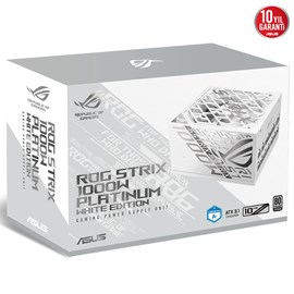 ASUS ROG-STRIX-1000P PLATİNUM TAM MODÜLER ATX 3.1 GaN MOSFET GPU-FIRST PATENTLİ 10 YIL GARANTİ BEYAZ