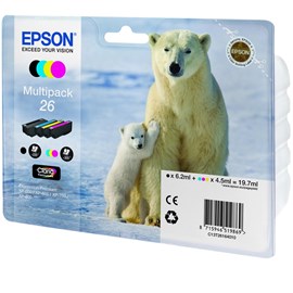 Epson C13T26164020 Multi Pack Renkli + Siyah Kartuş Paketi XP600 XP700 XP800