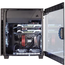 Corsair CC-9011079-WW Clear 600C Pencereli Full-Tower PSUsuz Ters ATX Siyah Kasa