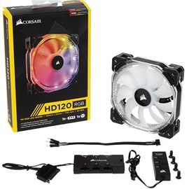 Corsair CO-9050066-WW HD120 RGB LED Yüksek Performans Kontrol Üniteli 120mm PWM Fan