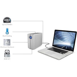 LaCie LAC9000317 2big Quadra v3 USB 3.0 8TB 2x FireWire 800 2-Bay RAID Depolama Ünitesi