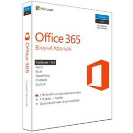 Microsoft QQ2-00521 Office 365 Bireysel 32/64Bit Türkçe Kutu 1 Yıl