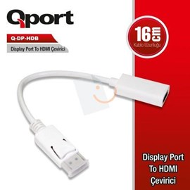 Qport Q-DP-HDB Display Port HDMI Çevirici Adaptör