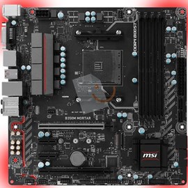 MSI B350M MORTAR DDR4 M.2 HDMI DVI DP Led 16x Ryzen AM4 mATX