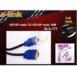 S-Link SLX-177 10M Altın Uçlu Erkek/Erkek VGA Kablo