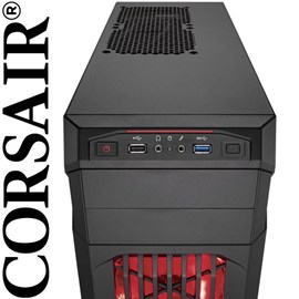 Corsair CC-9011050-WW Carbide Series SPEC-01 Red LED Mid-Tower PSUsuz Siyah Kasa